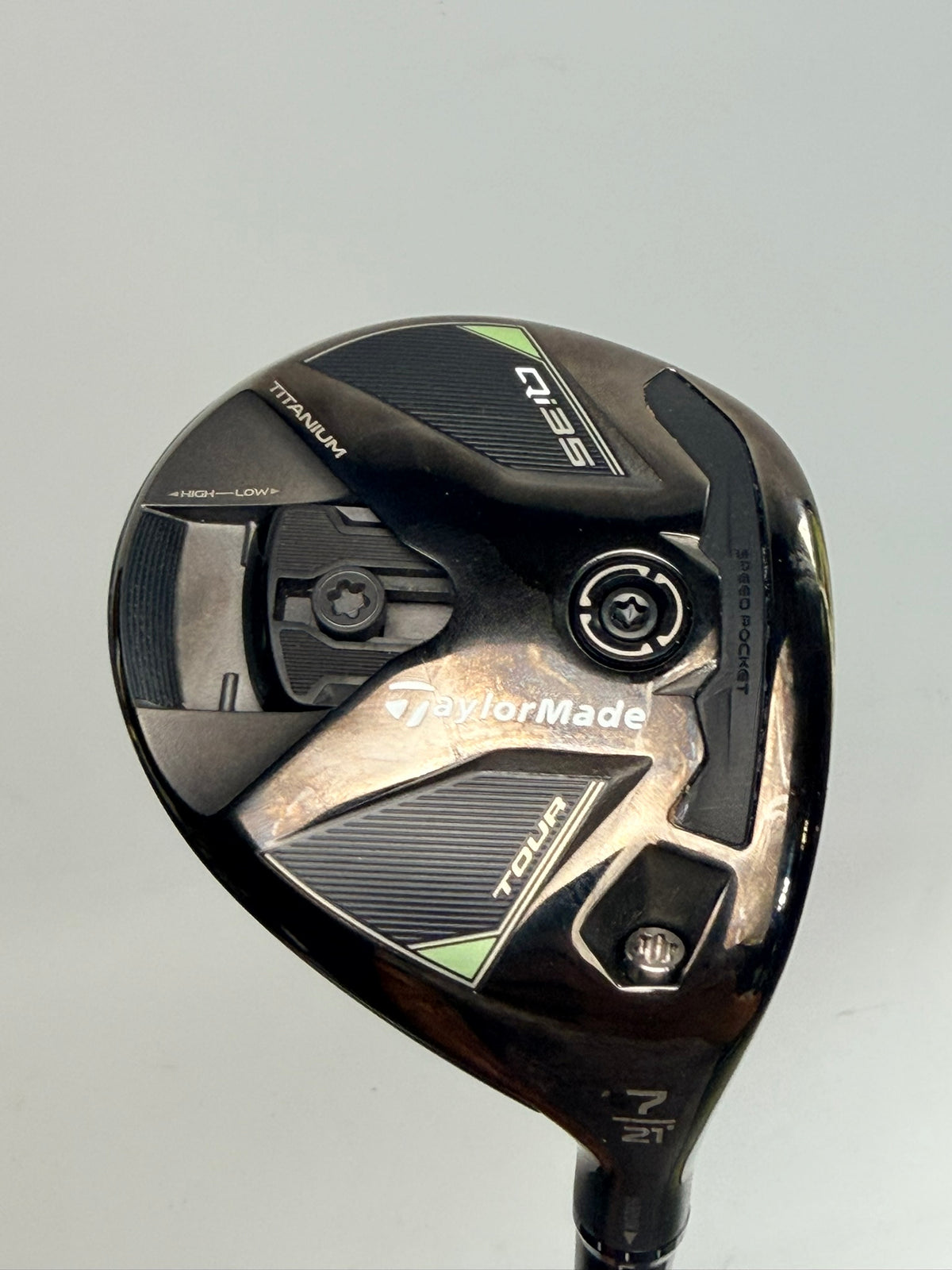 Original Qi35 Tour 7 wood 21 degree sole markings