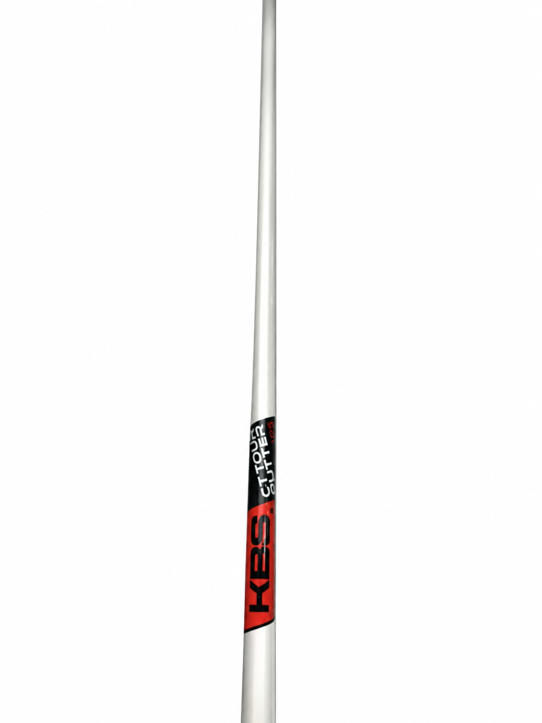 KBS CT Tour white putter shaft view, AI-edited white background