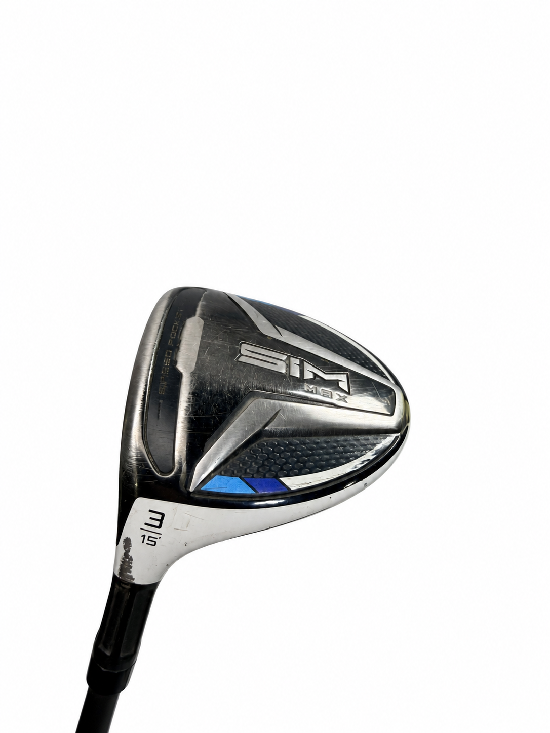 TaylorMade SIM MAX 3 wood 15 HZRDUS 70g 6.0 LH - white background photo 1