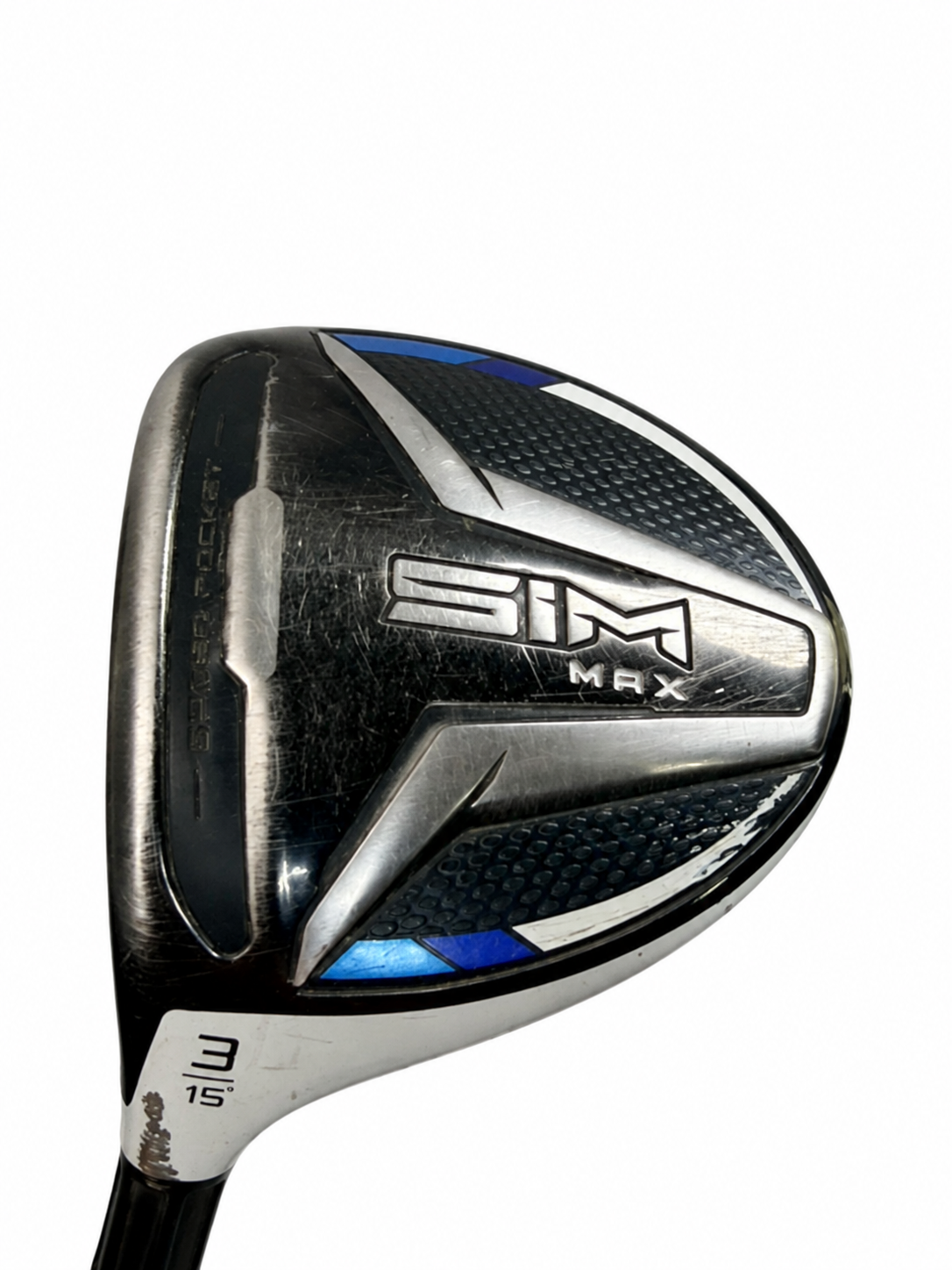 TaylorMade SIM MAX 3 wood 15 HZRDUS 70g 6.0 LH - white background photo 2