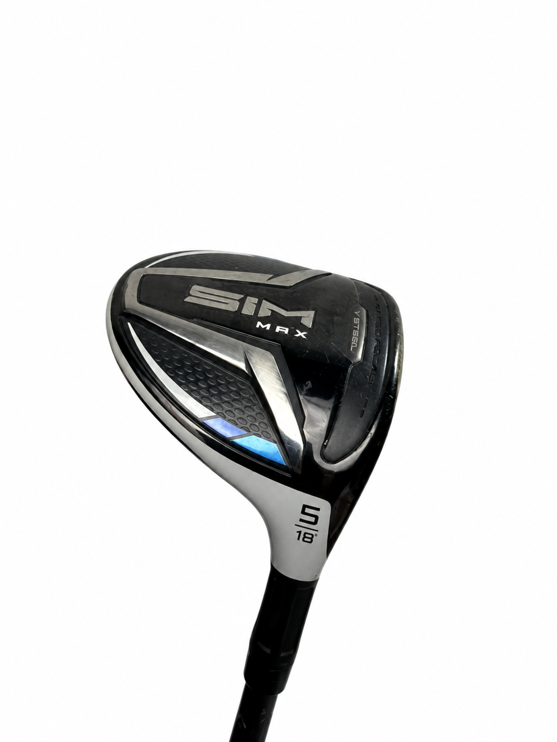 TaylorMade SIM MAX 5 wood 18 EvenFlow Riptide 70g 6.0 RH - white background photo 1