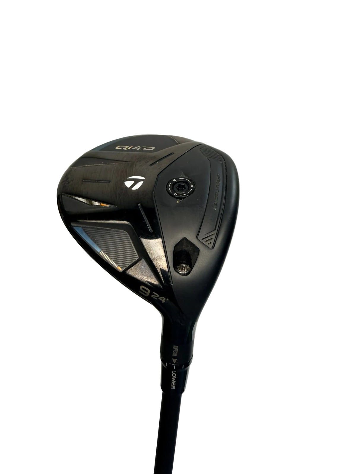 Used TaylorMade Qi4D Core right-handed 9 wood, full clubhead view