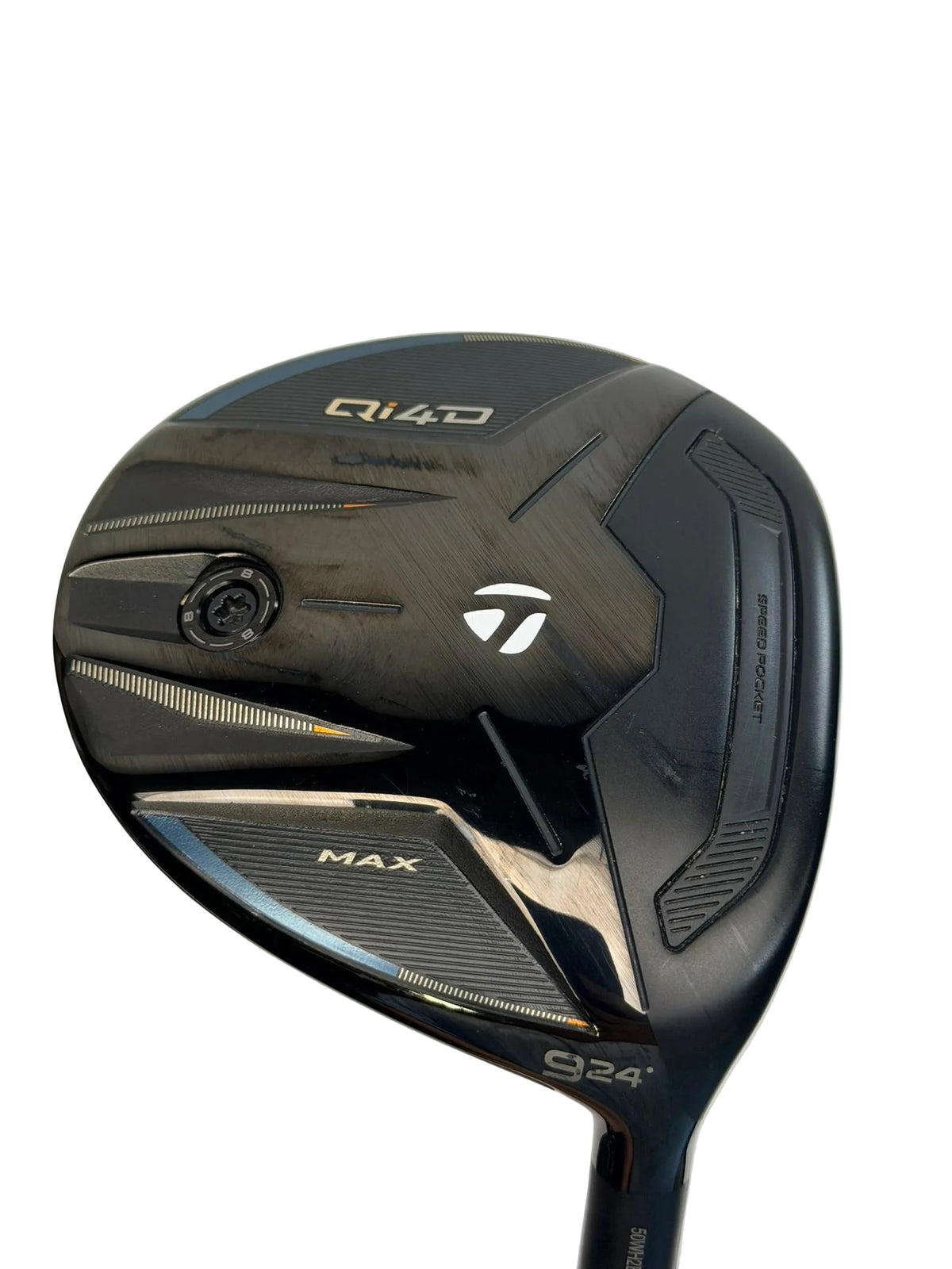 TaylorMade Qi4D Max 9 wood sole close-up showing used condition