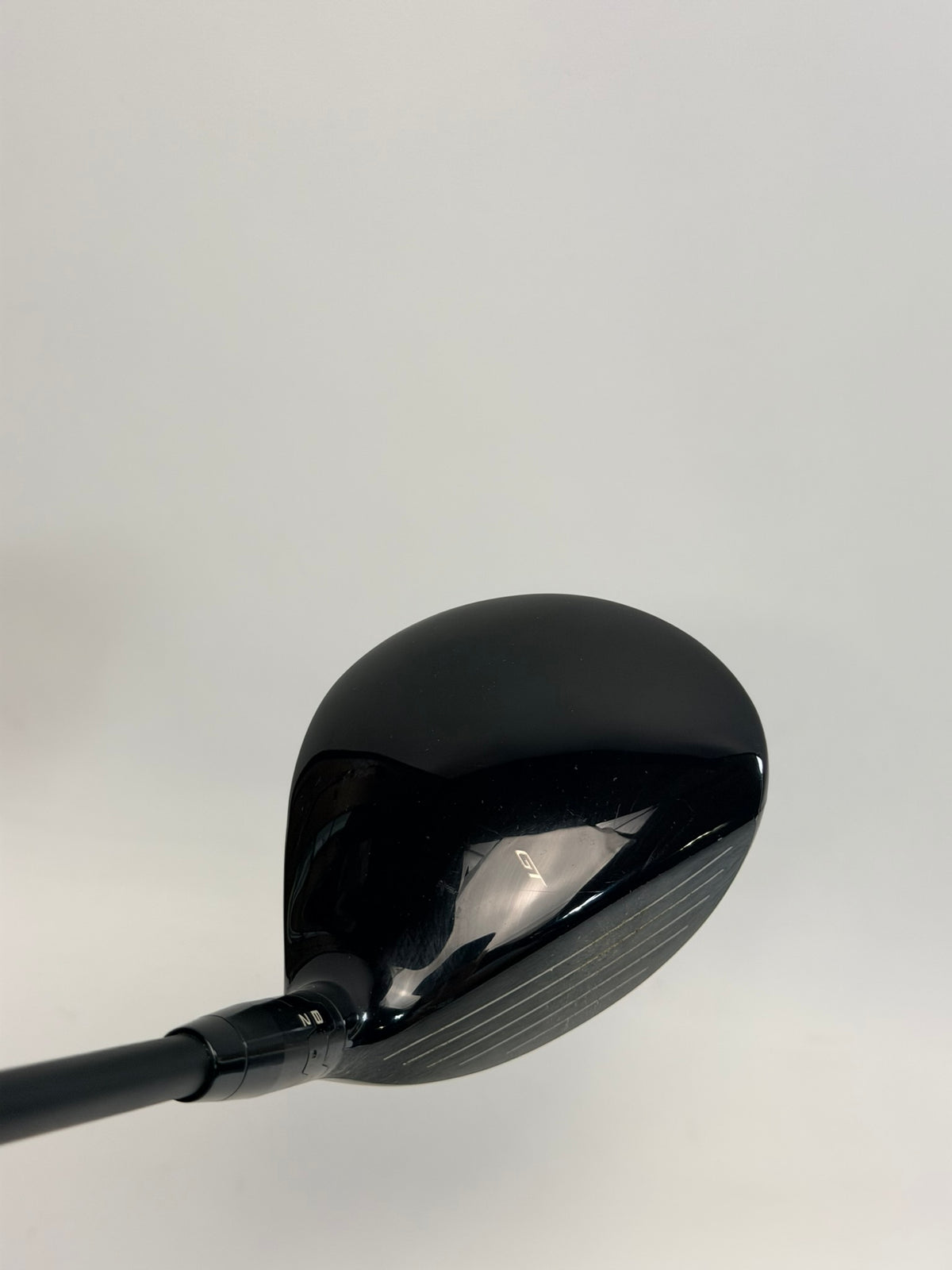 Titleist GT2 left-handed 7 wood crown and face view