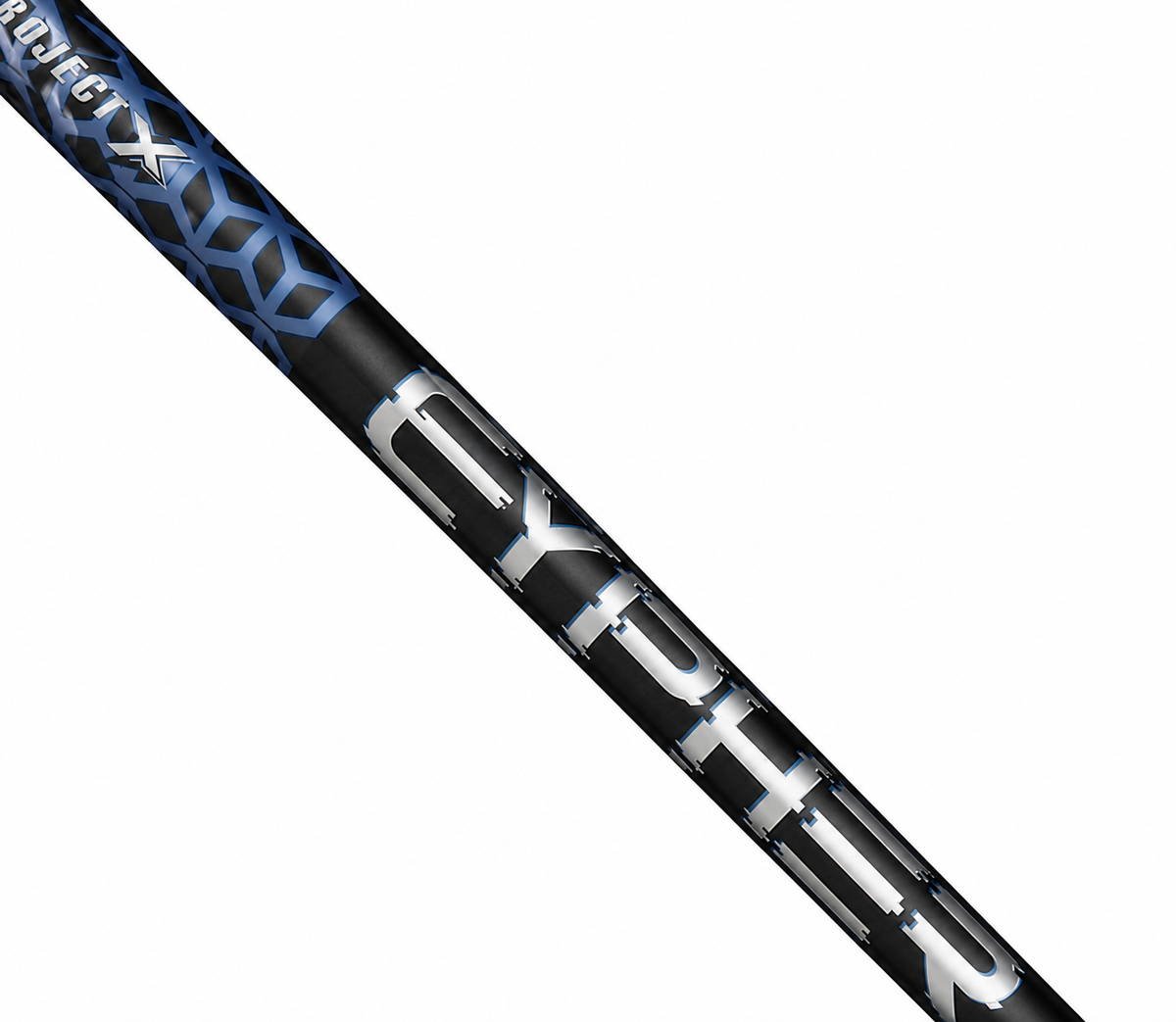 Project X Cypher Blue stock reference on white; one shaft per order, selected specifications govern