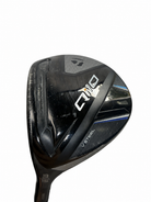 TaylorMade Qi10 15 degree 3-wood sole close-up on white background