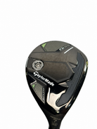 TaylorMade Qi35 Max Lite 7 hybrid - Sole view and 7 hybrid 35 degree marking, AI-edited white background