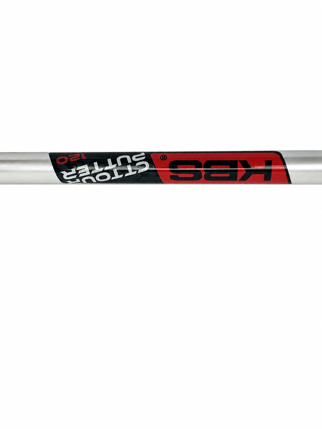 KBS CT Tour Putter 120 shaft label, AI-edited white background