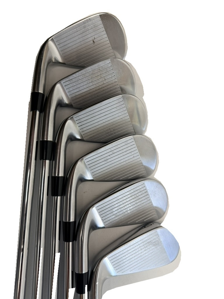 Titleist T350 2023 Irons 6-PW 48 RH KBS Tour Lite Regular Steel 6 Clubs — club faces white background