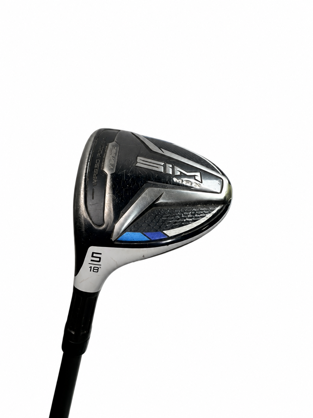 TaylorMade SIM MAX 5 wood 18 HZRDUS Smoke 70g 6.0 LH - white background photo 1