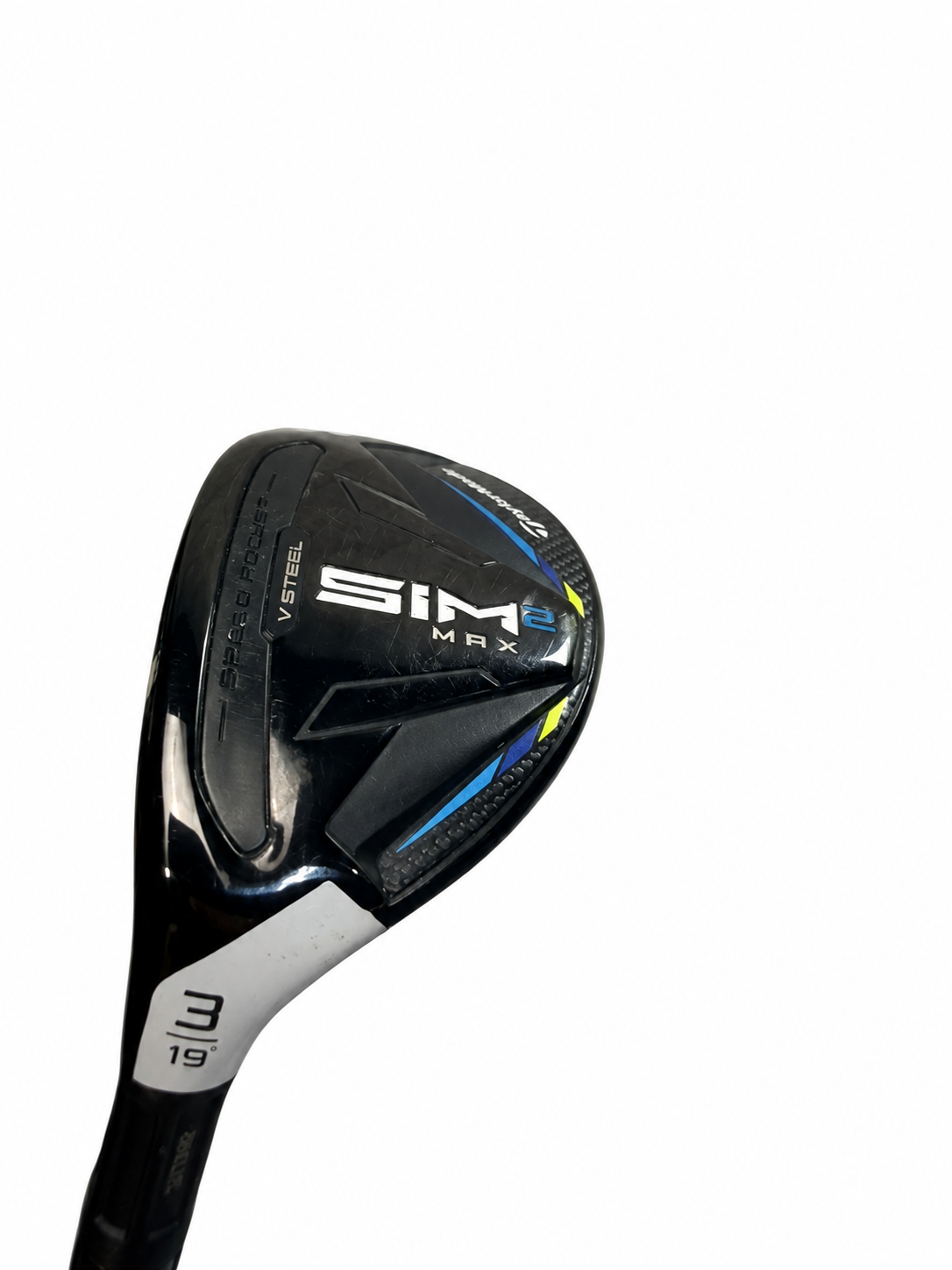 TaylorMade SIM2 MAX 3 hybrid 19 Ventus 7-S Stiff LH multicolor grip used - white background photo 1