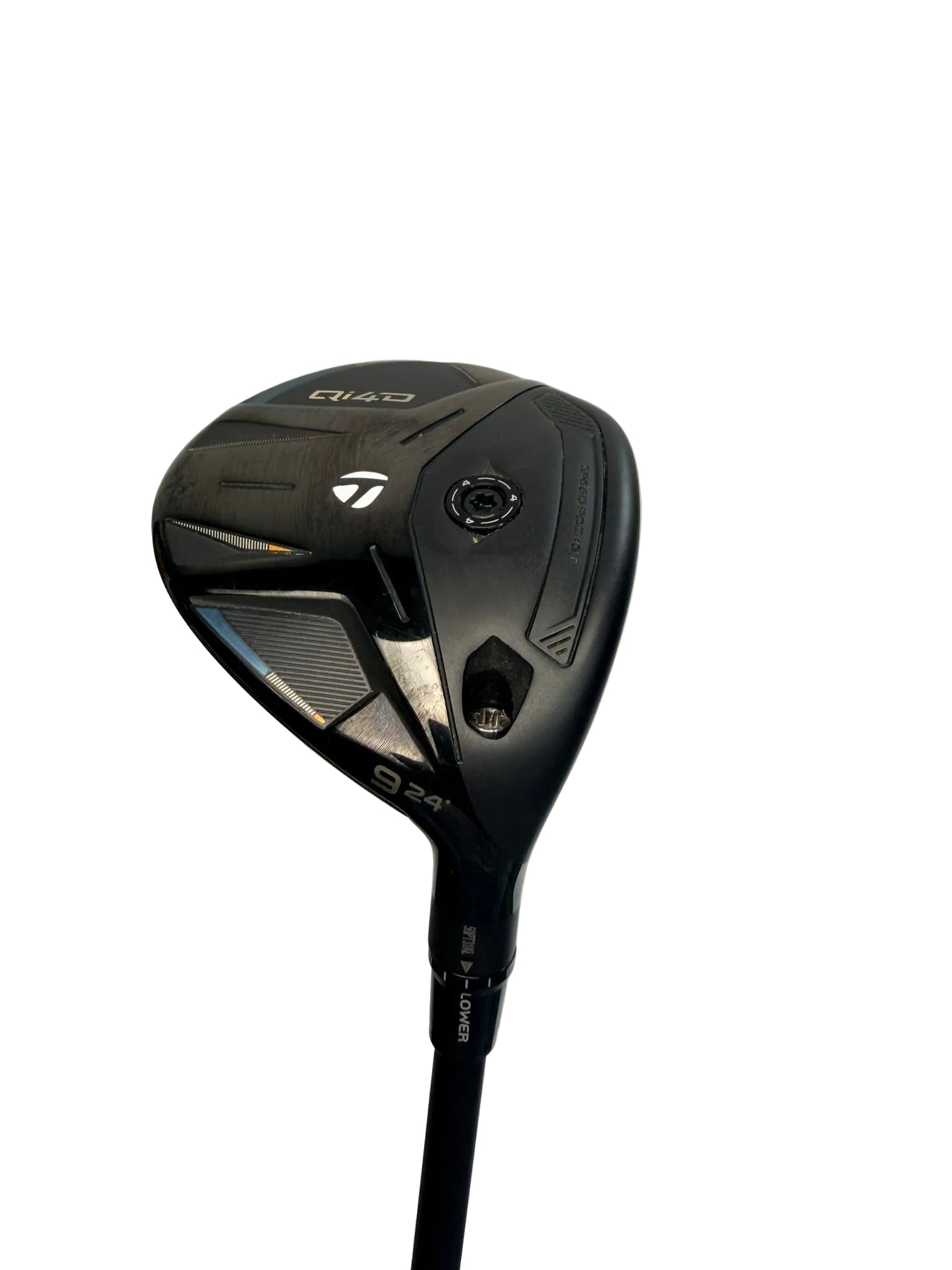 Used TaylorMade Qi4D Core right-handed 9 wood, full clubhead view