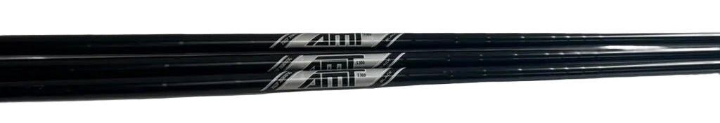 Three True Temper AMT Black S300 wedge shafts full view