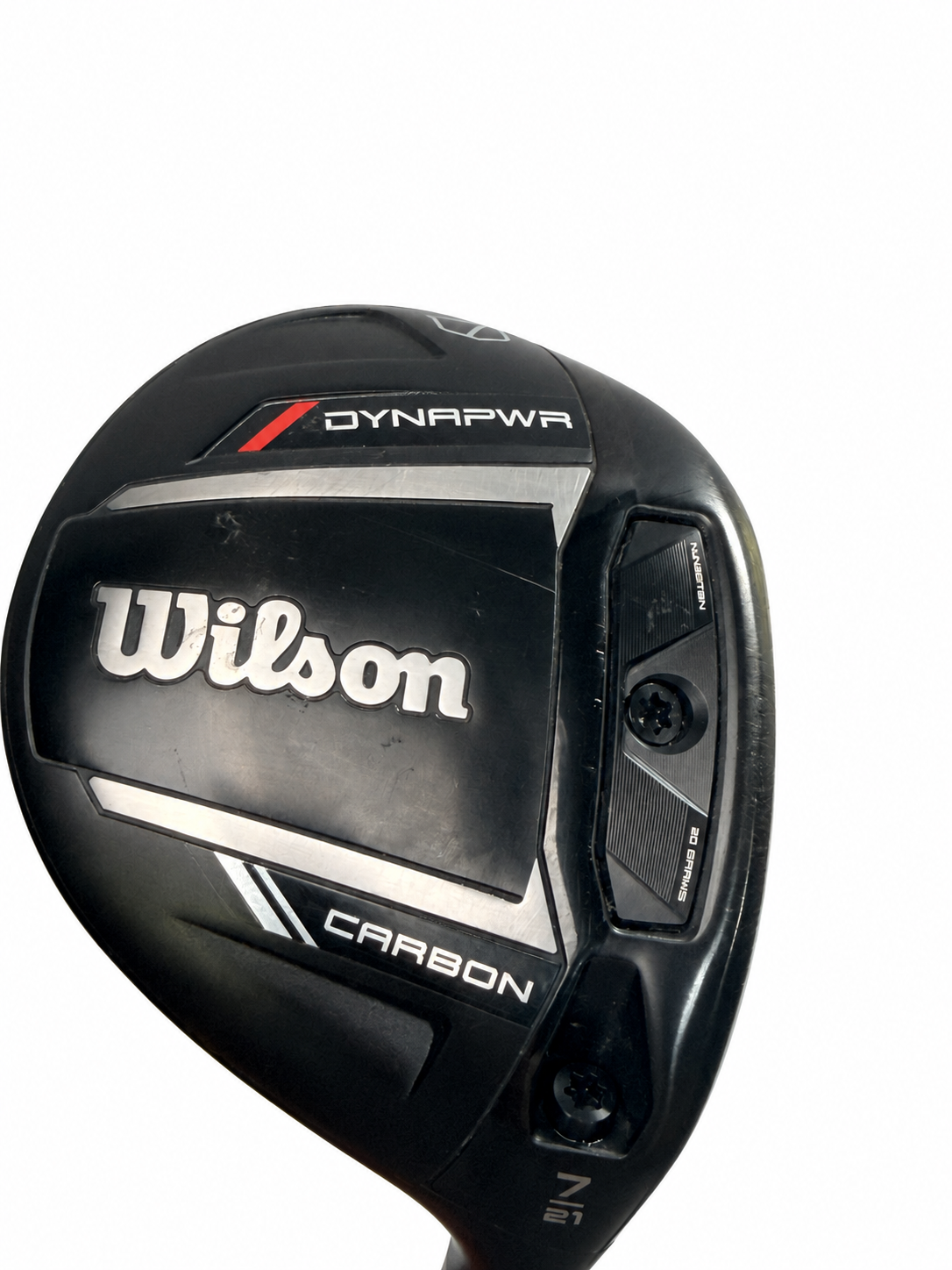 Wilson DYNAPWR Carbon 7 wood 21 degrees Ventus TR Blue 6 stiff - sole close-up white background